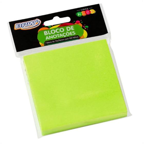 Imagem de Bloco de Notas Smart 76x76mm Verde Neon 100 Folhas 1 Bloco