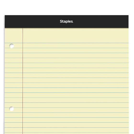 Imagem de Bloco de Notas Staples Wide Ruled - 8,5 x 11,75" - 100 Folhas (6 Blocos)