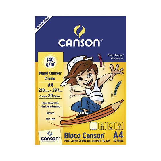 Imagem de Bloco de Papel Canson Desenho Creme 140g A4 com 20 Folhas