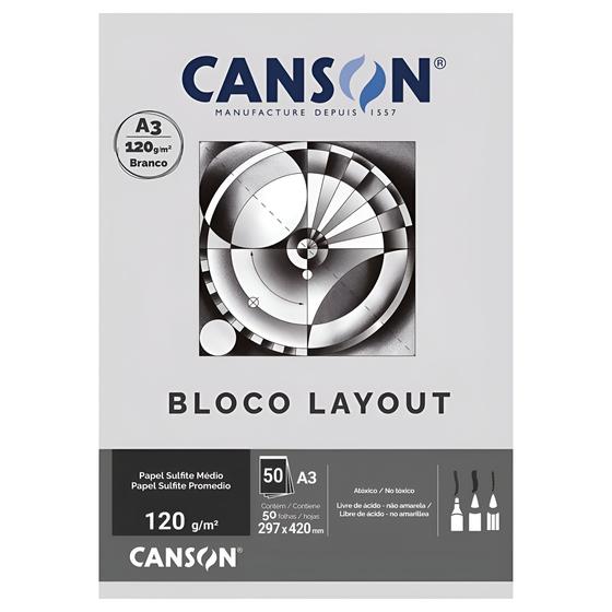 Imagem de Bloco de Papel Layout A3 Canson Linha Tecnica 50 Folhas