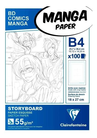 Imagem de Bloco de Papel Mangá Storyboard B4 100 folhas Clairefontaine