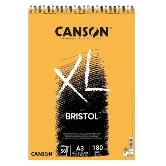 Imagem de Bloco de Papel para Desenho Bristol XL 180g/m² A3 50 folhas