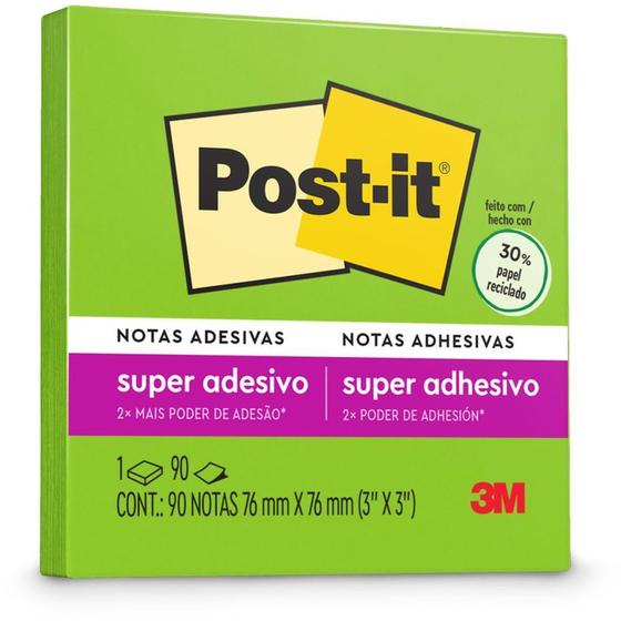 Imagem de Bloco de Recado POST-IT 76X76MM Verde Limeade 90FLS.