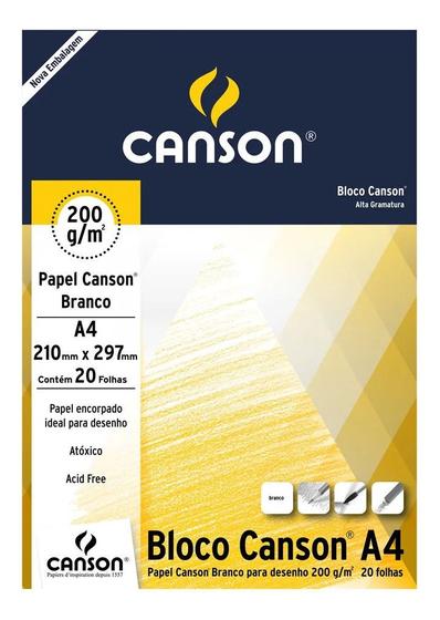 Imagem de Bloco Des. Branco 200gr 7045 A4 210x297mm Canson