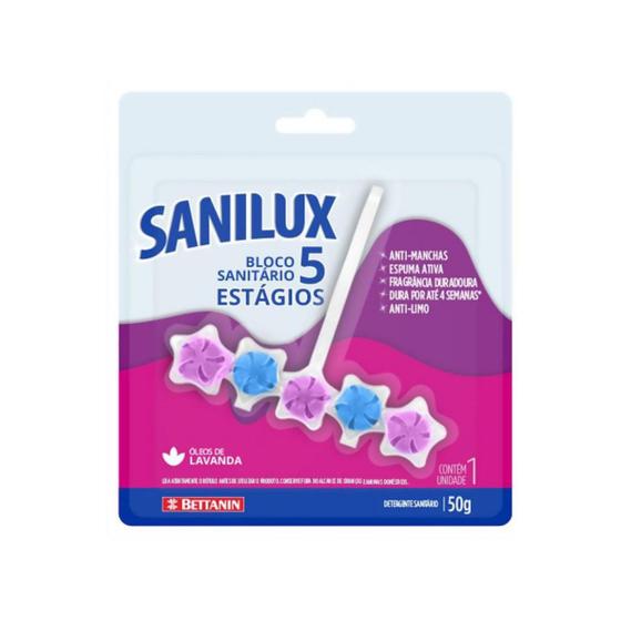 Imagem de Bloco Detergente Para Vaso Sanitário Lavanda Sanilux