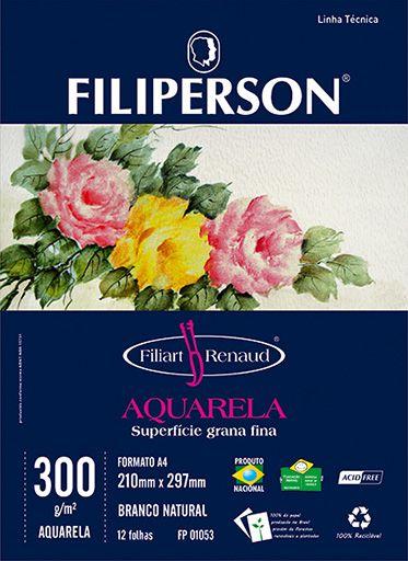 Imagem de Bloco Filiart Renaud Aquarela Filiperson A4 300gr 12fl