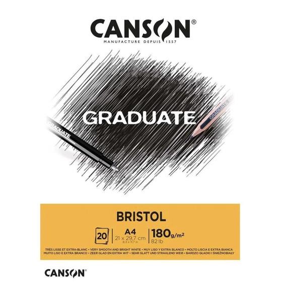 Imagem de Bloco Graduate Bristol 180g 21x29,7 A4 20 Folhas Canson