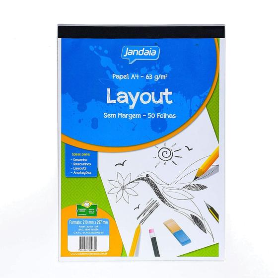 Imagem de Bloco layout a4 50f com margem - jandaia