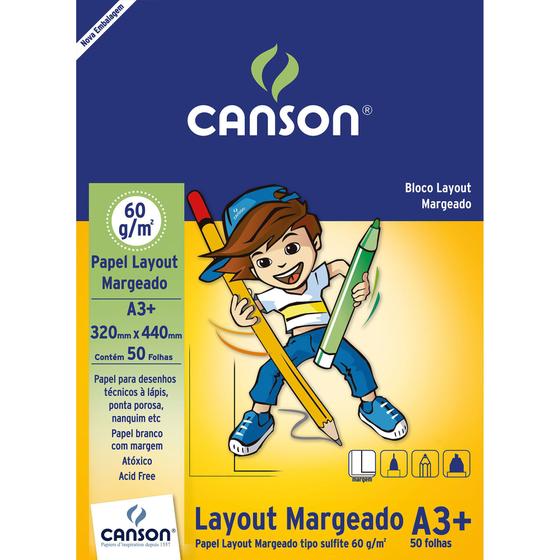 Imagem de Bloco Layout Margeado Canson 63/m² A3+ 320 x 440 mm com 50 Folhas - 66667077