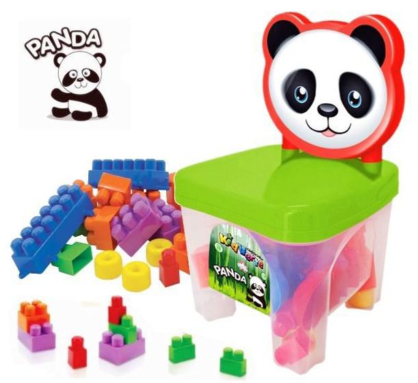 Imagem de Bloco Montar Brinquedo Educativo Menino(a) Kidverte Panda