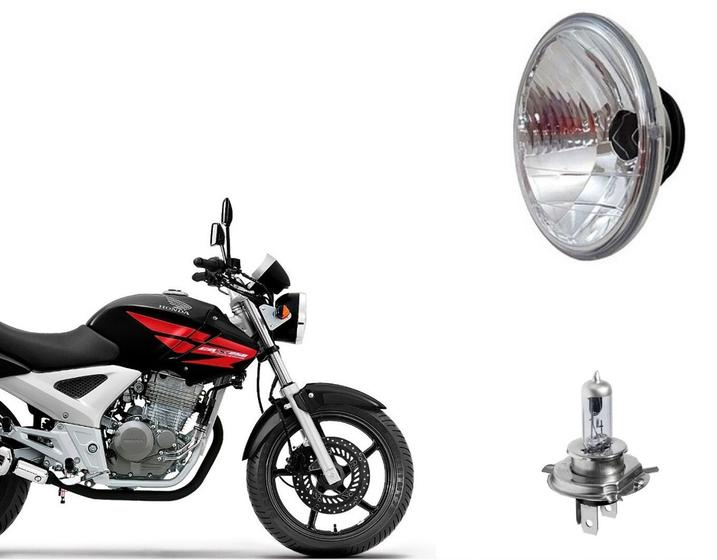 Imagem de Bloco Óptico Cbx 250 Twister + Lâmpada Farol Maxx H4 Ano 2001 Até 2008