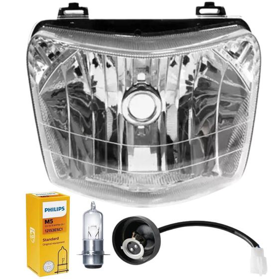 Imagem de Bloco Optico Farol Bros150 09...12 Lampada Philips E Soquete
