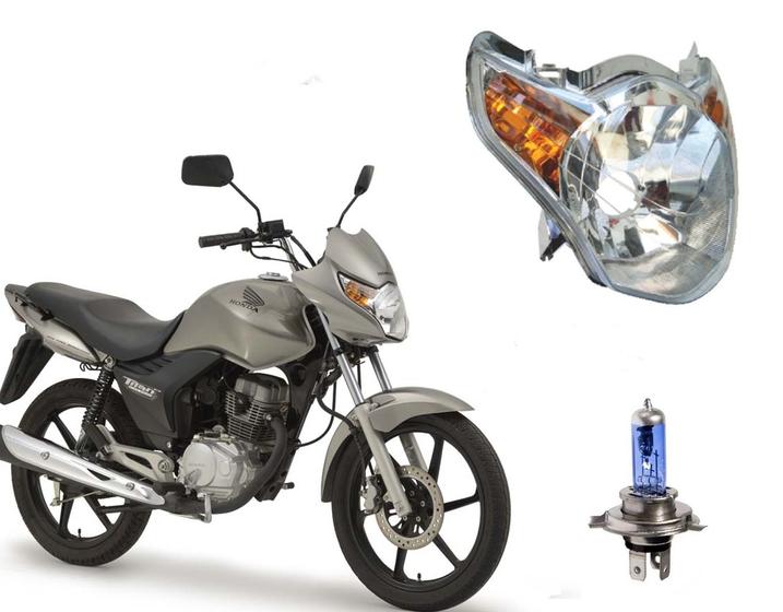 Imagem de Bloco Óptico Farol Cg Titan 150 Mix + Lâmpada Farol Scud Azul Ano 2009 2010