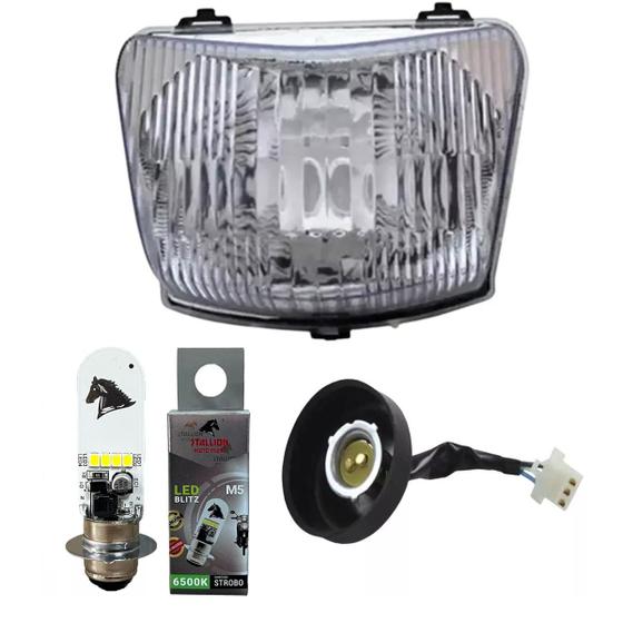 Imagem de Bloco Óptico Farol + Soquete + Lâmpada Led Strobo Pop 100
