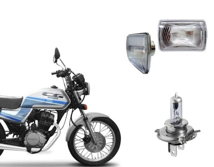 Imagem de Bloco Óptico Quadrado Cg Today + Lâmpada Farol Maxx H4 Ano 1990 Até 1999