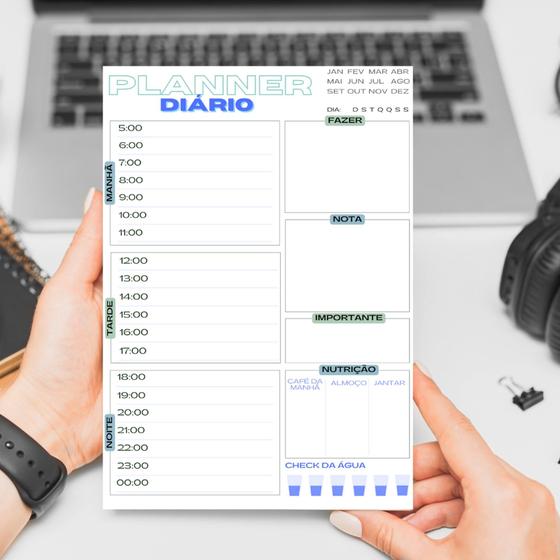 Imagem de Bloco Organização Planner Planejador Diário A5 Permanente