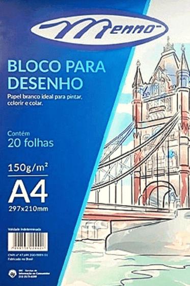 Imagem de Bloco p/ Desenho A4 150/m² Branco - Menno