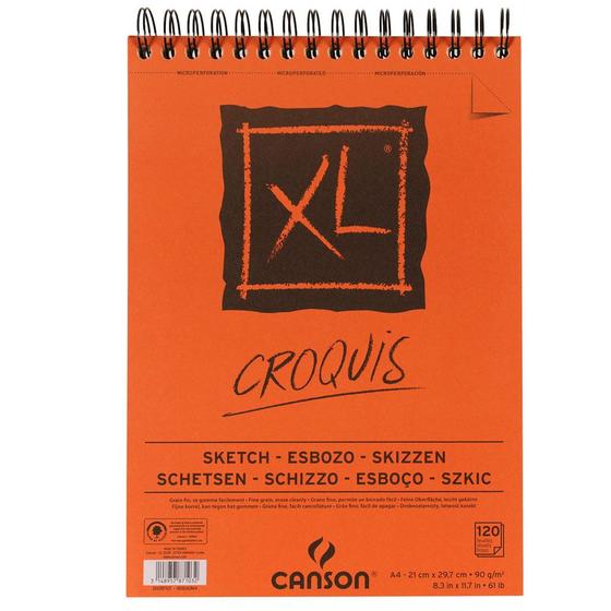 Imagem de Bloco Papel Canson BL XL Croquis 90gr A4 120 Folhas - 7103