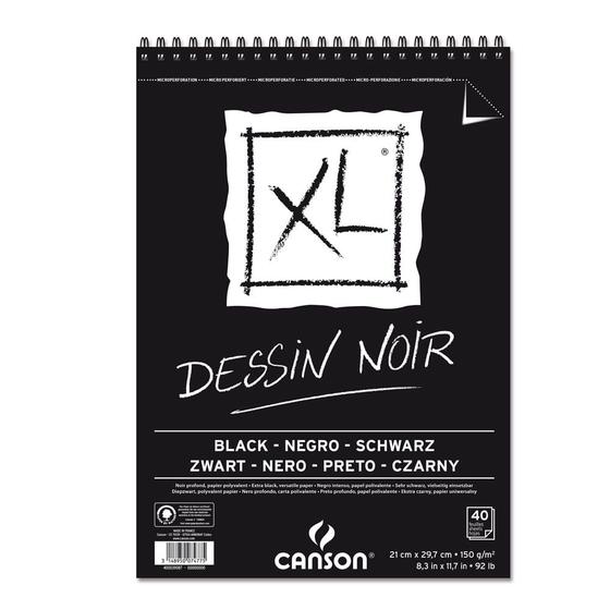 Imagem de Bloco Papel Canson BL XL Dessing Noir 150gr A4 40 Folhas - 9086