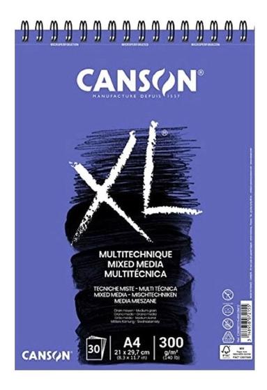 Imagem de Bloco Papel Canson BL XL MIX Media 300gr A4 30 Folhas - 7215