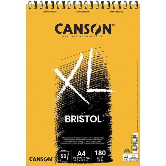 Imagem de Bloco Papel Canson XL Bristol A4 180 g/m 50Fls C31078A021