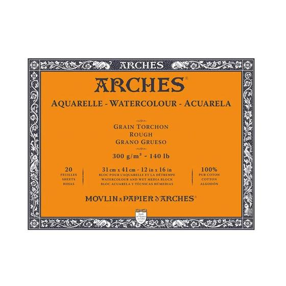 Imagem de Bloco Papel Para Aquarela Arches Canson TT 300g/m² 31x41