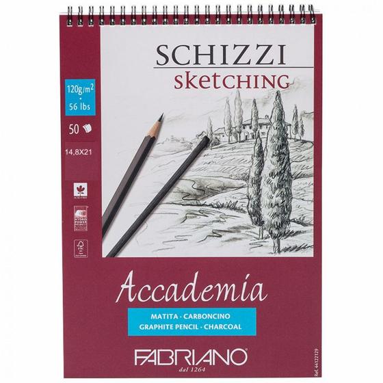 Imagem de Bloco Papel Sketching Fabriano Accademia 120g A5 50 Folhas