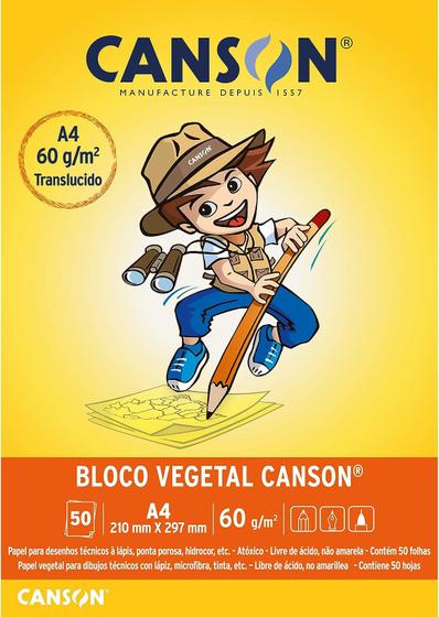 Imagem de Bloco Papel Vegetal Infantil 50fls A4 60g Canson