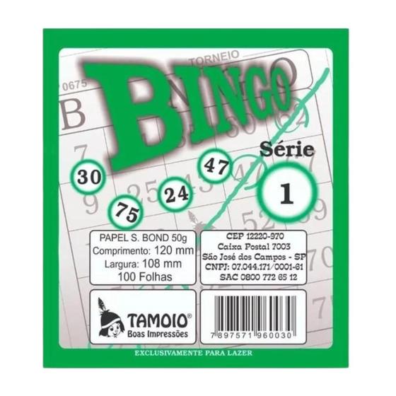 Imagem de Bloco Para Bingo Com 100 Folhas