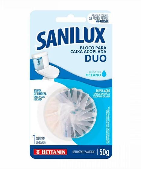 Imagem de Bloco Para Caixa Acoplada Duo Detergente Sanitário Sanilux