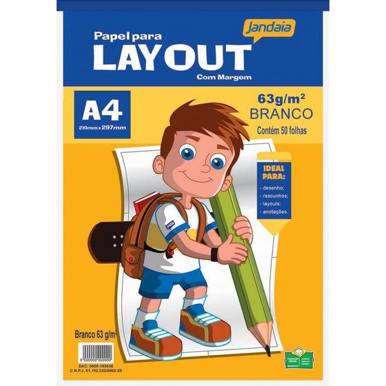 Bloco Para Educação Artística Basic Art Lay Out A4 50 Folhas Pct Com 10 Jandaia Bloco De 6998