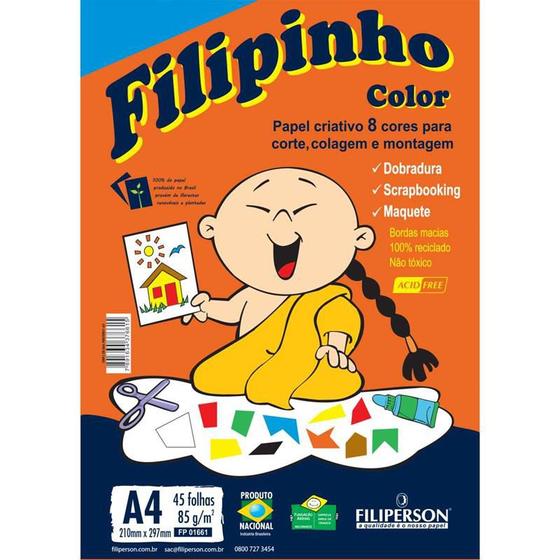 Imagem de Bloco para educacao artistica filipinho color a4 85g.45fls filiperson