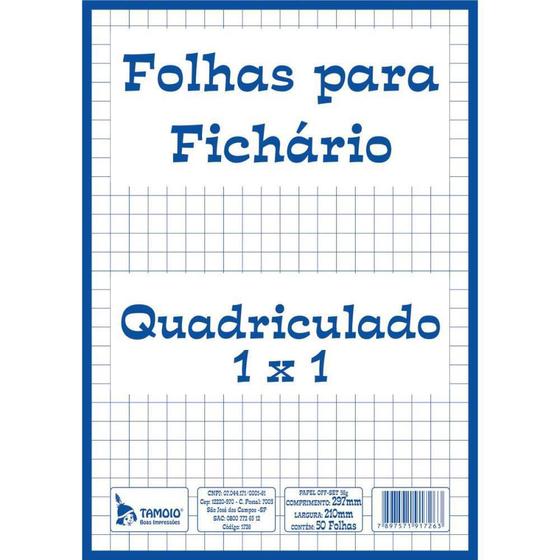 Imagem de Bloco Para Fichario Quadriculado Branco 1X1Cm 50F.com05