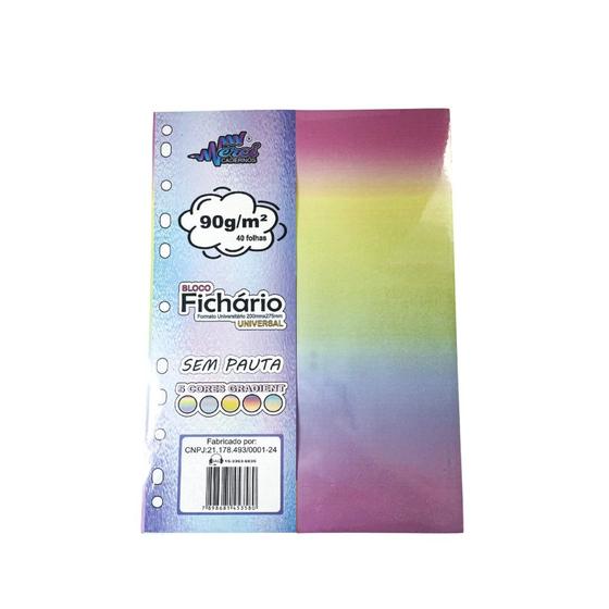Imagem de Bloco para Fichário Universitário Merci Cores Gradient 200x275mm