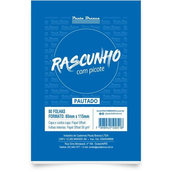 Imagem de Bloco para Rascunho com Picote e Pauta 80X115MM 80 Folhas Pacote com 10