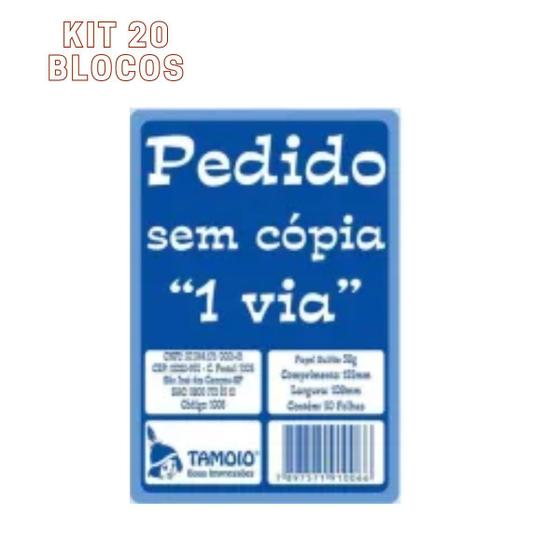 Imagem de Bloco Pedido 1 Via 50 Folhas Cada Impresso Kit 20