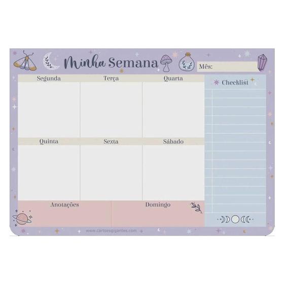 Imagem de Bloco Planner Semanal Mistica17x24cm Cartoes Gigantes