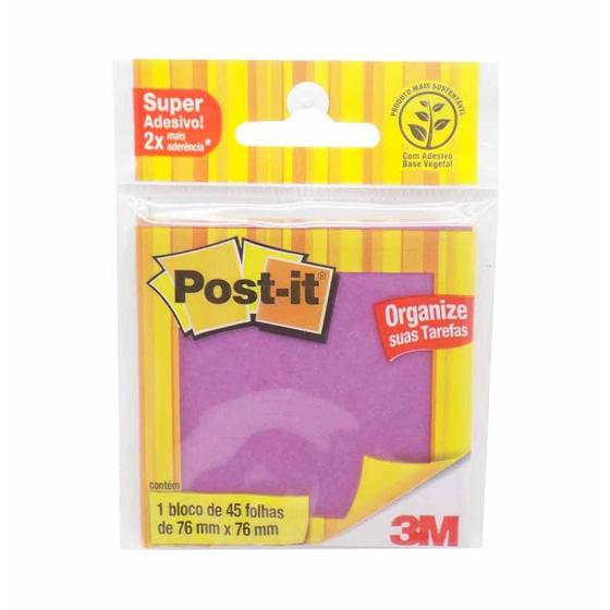 Bloco post-it 76x76 roxo 45f / bl / 3m Menor preço em Bloco post-it 76x76 roxo 45f / bl / 3m