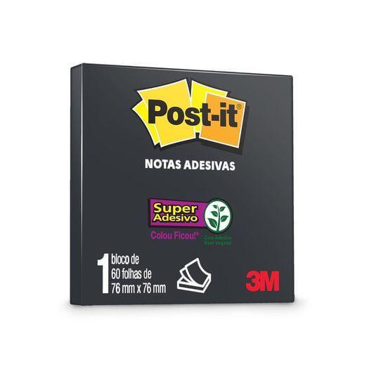 Imagem de Bloco Post it 76x76mm 60 Folhas Preto 3m