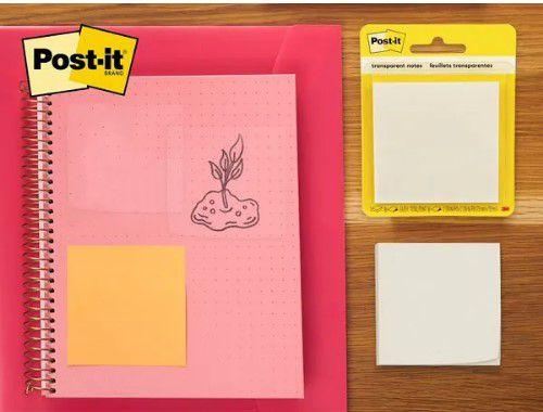 Imagem de Bloco Post-it Transparente 73mm x 73mm 36 Folhas 3m