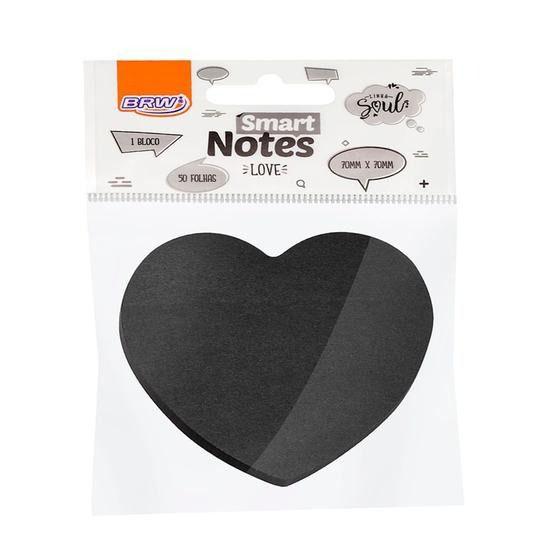 Imagem de Bloco Preto Smart Notes Coração 70x70mm 50fls - BRW