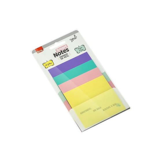 Imagem de Bloco Smart Notes 76x76mm Transparente Pastel 40F 4 Blocos BRW