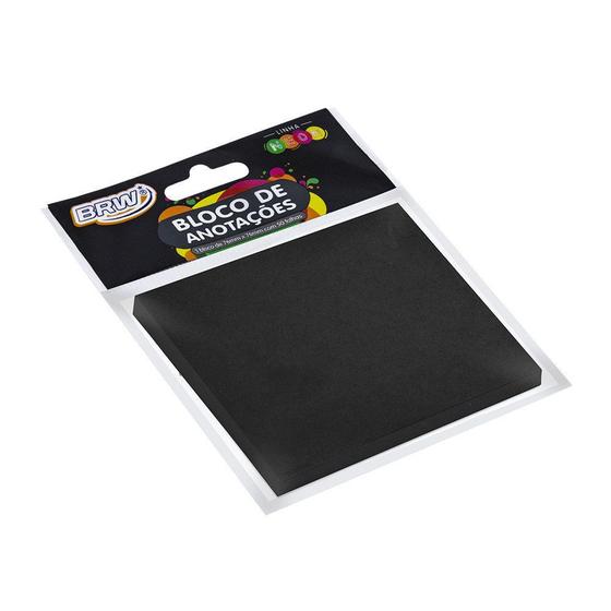 Imagem de Bloco Smart Notes BRW Preto 76x76mm c/ 50 Fls