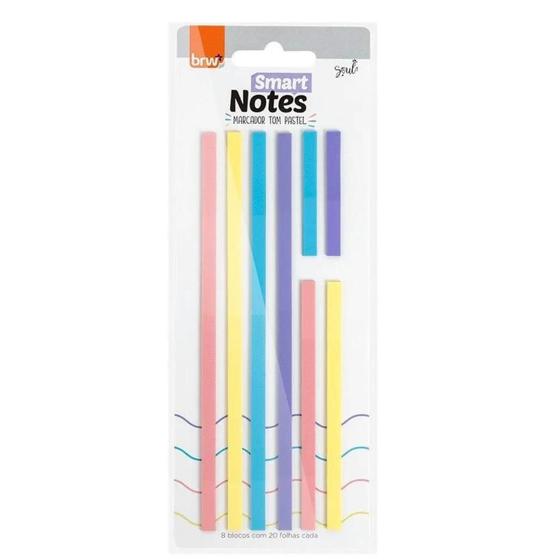 Imagem de Bloco Smart Notes Marca Texto Tom Pastel 160 Folhas Brw