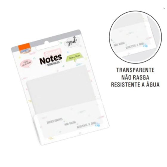 Imagem de Bloco Smart Notes Transparente 76x76mm - BRW