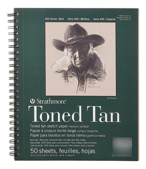 Imagem de Bloco Strathmore Toned Tan Sketch 22,9x30,5cm 118g/m² C/50 F