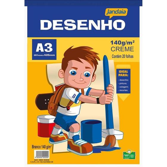 Imagem de Bloco tecnico sem margem desenho a3 140 g 20 fls creme jandaia