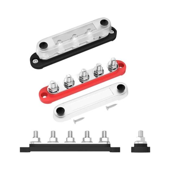 Imagem de Bloco Terminal Negativo M8 Da Barra De Ônibus De 12V 150A Para a Distribuição De Energia Automotiva