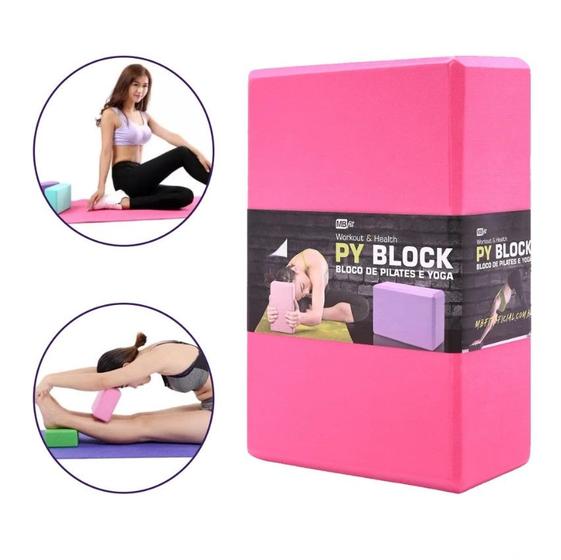 Imagem de Bloco Tijolinho Tijolo Apoio para Yoga Pilates Alongamento Exercícios Cores - MB Fit
