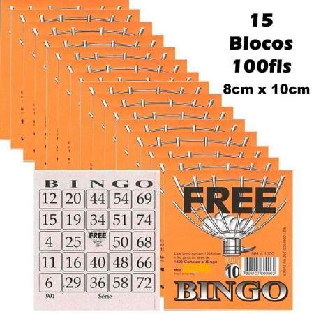 Imagem de Bloco Treis Reis de Cartela Sorteio Bingo Kit C/ 15 Unidades - Ref 1016